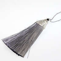 80mm Tassel - Grey & Antique Silver