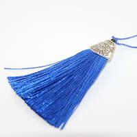 80mm Tassel - Royal Blue & Antique Silver