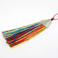 80mm Tassel - Rainbow & Antique Silver