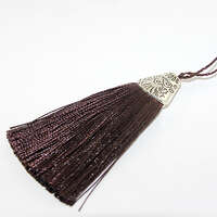 80mm Tassel - Brown & Antique Silver