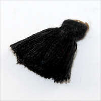 30mm Poly Cotton Tassel with a Gold Jump Ring - Black - 10 Piece Bag