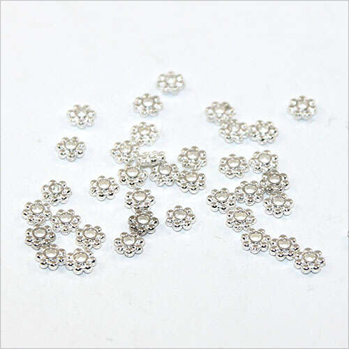 Daisy 4mm Spacer Bead - Silver - Bag of 100 - Discontinued