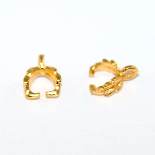 11mm x 6mm Pinch Bail - Bright Gold