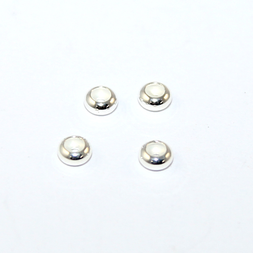 4mm Silicone Slider Bead - Silver