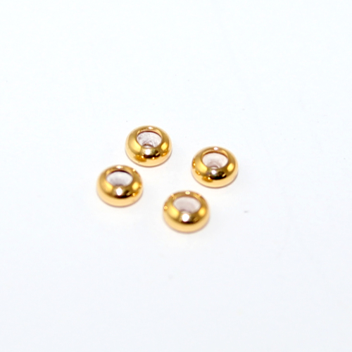 4mm Silicone Slider Bead - Bright Gold