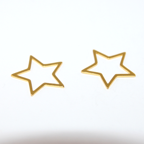 20mm Closed Star Frame - 304 Stainless Steel - Bright Gold