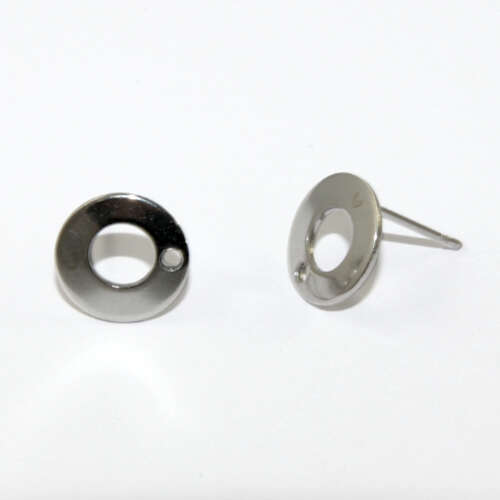 10mm Round Cutout Plain Stud with hole - 304 Stainless Steel - 5 Pairs