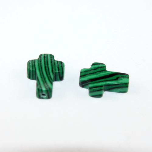 12mm x 16mm Malachite Cross Bead