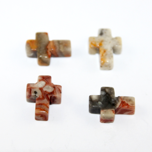 12mm x 16mm Crazy Agate Cross Bead