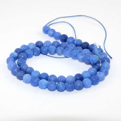 6mm Matte Blue Kyanite Round Beads - 38cm Strand