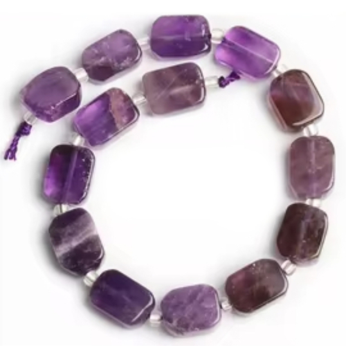 8mm x 12mm Amethyst Rectangle Beads - 19cm Strand