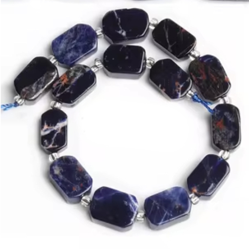 8mm x 12mm Sodalite Rectangle Beads - 19cm Strand