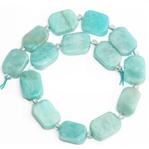 8mm x 12mm Amazonite Rectangle Beads - 19cm Strand