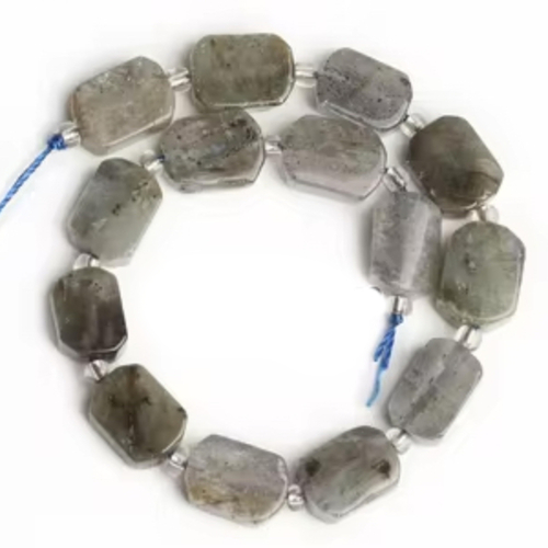 8mm x 12mm Labradorite Rectangle Beads - 19cm Strand