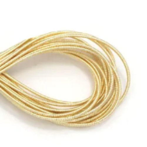 Hard Bead Embroidery French Bullion Wire - 10gm Bag - Light Gold