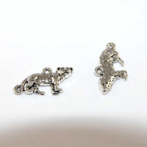 12mm x 23mm Cheetah Charm - 2 Pieces - Platinum