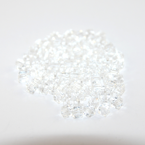 4mm Crystal Crystal Cube - 50 Piece Bag