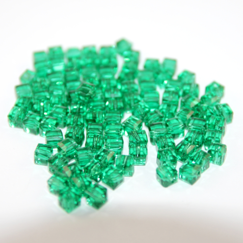 6mm Emerald Crystal Cube - 20 Piece Bag