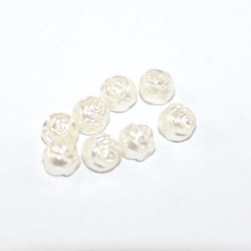  6mm Acrylic Pearl Rose Bead - Pack of 20