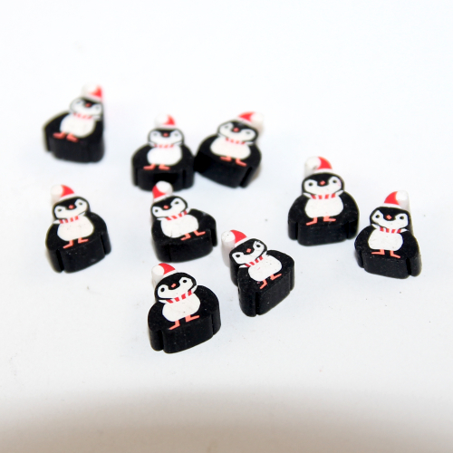  Christmas Penguin Polymer Clay Bead - Pack of 25