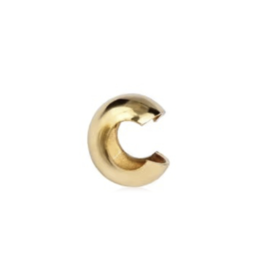 2.5mm 14KT Gold Filled Crimp Cover - Pair