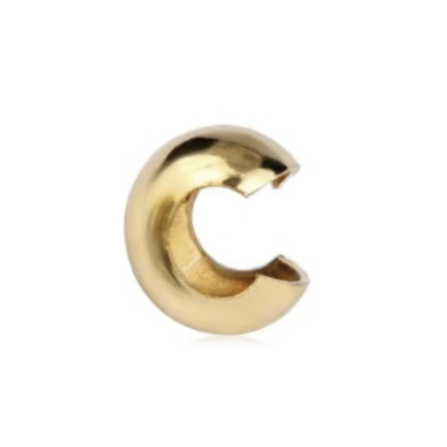 3mm 14KT Gold Filled Crimp Cover - Pair