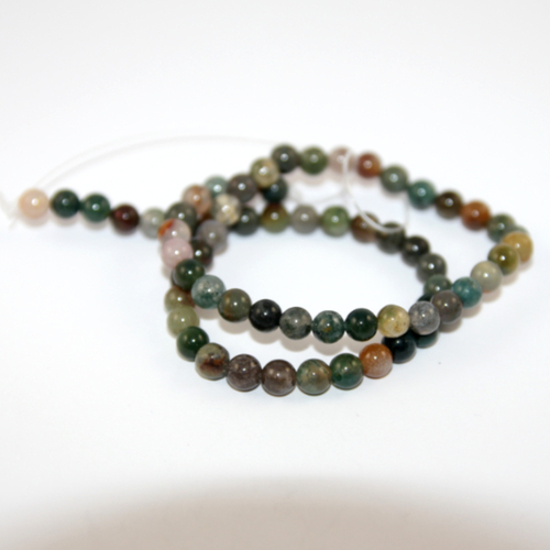 6mm Indian Agate Round Beads - 38cm Strand