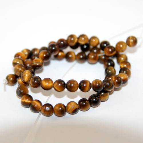 6mm Tiger Eye Round Beads - 38cm Strand