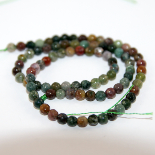 4mm Indian Agate Faceted Round Beads - 38cm Strand