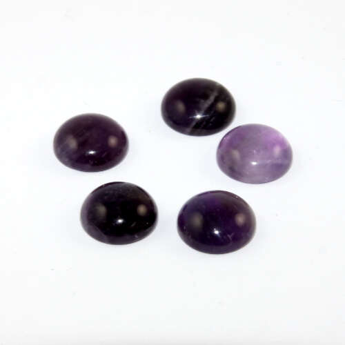 12mm Amethyst Round Cabochon - Pack of 5