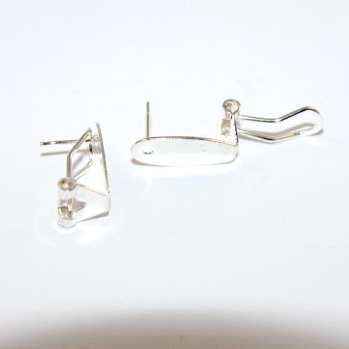 Silver Fingernail Earring Posts - 2 Pairs
