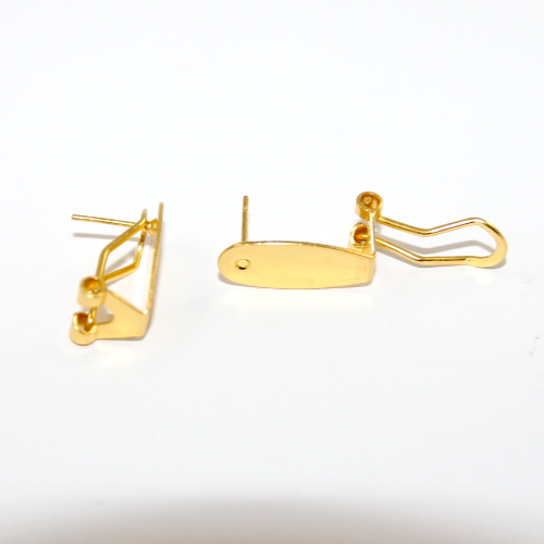 Gold Fingernail Earring Posts - 2 Pairs