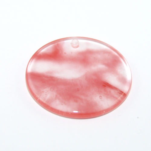 30mm Cherry Quartz Flat Round Pendant