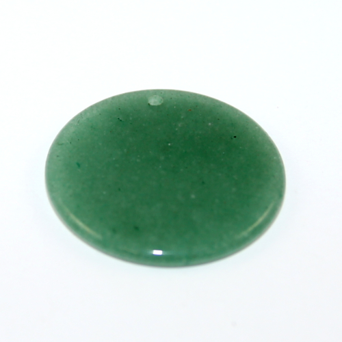 30mm Green Aventurine Flat Round Pendant