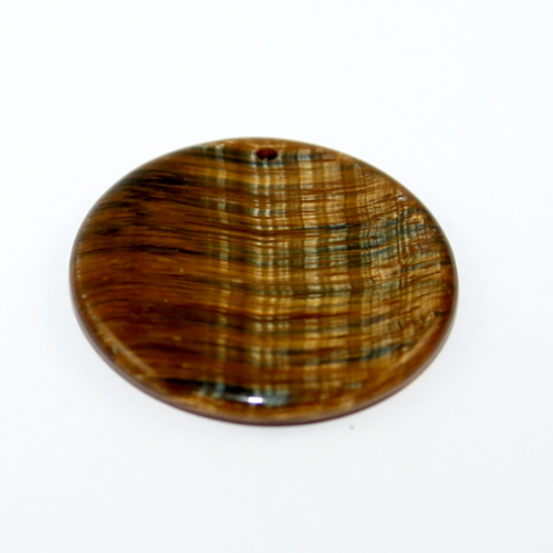 30mm Tiger Eye Flat Round Pendant