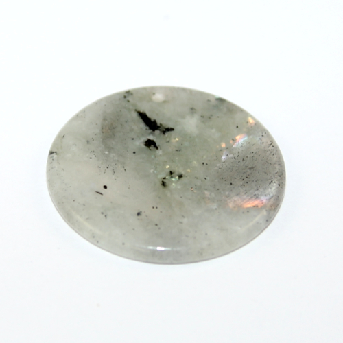 30mm Grey Labradorite Flat Round Pendant