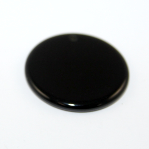 30mm Black Obsidian Flat Round Pendant