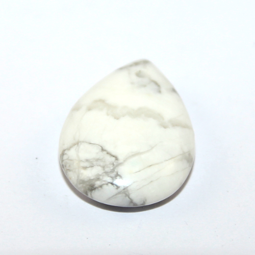 18mm x 25mm White & Grey Howlite Pear Pendant