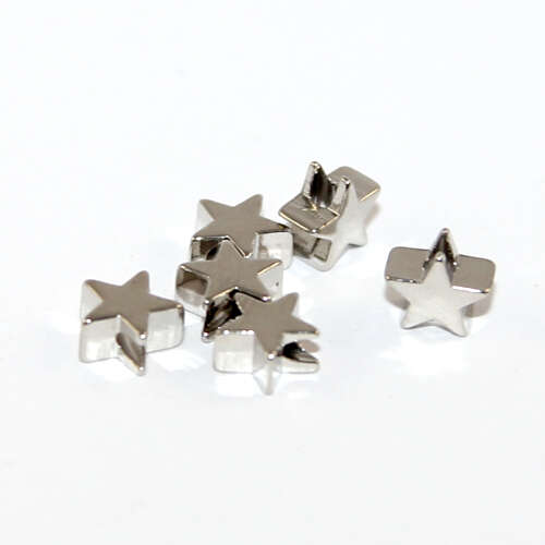 6mm Star Bead - Antique Silver