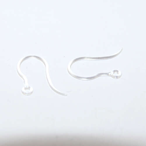 Plain Earhook - Hypoallergenic Plastic - 5 Pairs - Clear