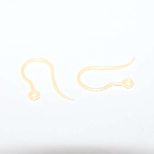 Plain Earhook - Hypoallergenic Plastic - 5 Pairs - Beige