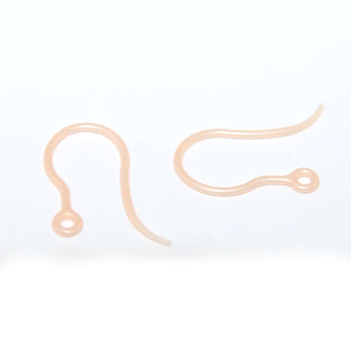 Plain Earhook - Hypoallergenic Plastic - 5 Pairs - Pink