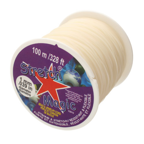 1mm Stretch Magic Cord - White Pearl 100m Spool  - SM10PE100