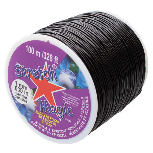 1mm Stretch Magic Cord - Black 100m Spool  - SM10BK100