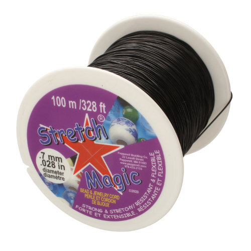 0.7mm Stretch Magic Cord - Black 100m Spool  - SM07BK100