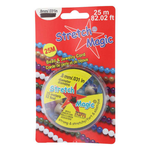 0.8mm Stretch Magic Cord - Black 25m Spool  - SM08BK25