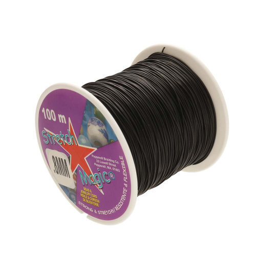 0.8mm Stretch Magic Cord - Black 100m Spool  - SM08BK100