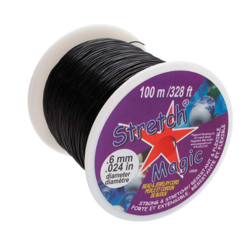 0.6mm Stretch Magic Cord - Black 100m Spool  - SM06BK100