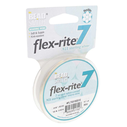 Flex-rite 7 Strand- .019 in (0.48 mm) - 925 Sterling Silver Plate - 10ft / 3m spool