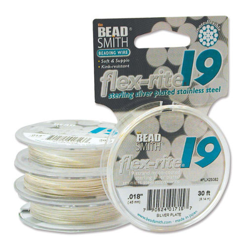 Flex-rite 19 Strand- .018 in (0.45 mm) - 925 Sterling Silver Plate - 30ft / 9.15m spool